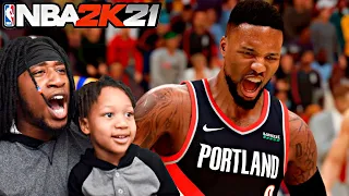 NBA 2K21 NEXT GEN GAMEPLAY (PS5) TRAILER REACTION w/ MY 3 YEAR OLD SON! | StaxMontana