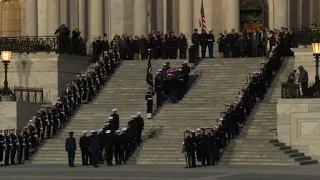 Former President George H.W. Bush's casket arrives at US Capitol