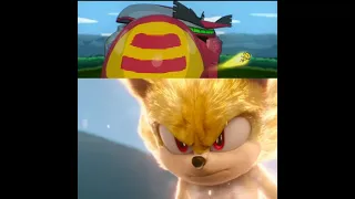 Sonic 2 movie and Sonic 2 credits scene comparison