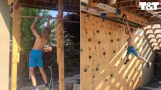 Kid Completes Epic Homemade Ninja Warrior Course