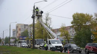 Подрядчик начал замену светильников на магистральных улицах в Вологде