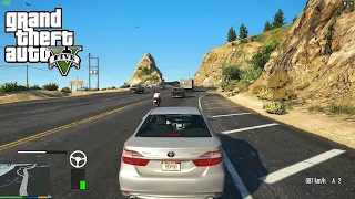Gta 5 : Toyota Camry Car Driving + Logitech g29 Steering Wheel - Realistic Car Driving Gameplay