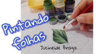 Como pintar folhas no tecido - folha para iniciantes - pintura em tecido fácil e prática