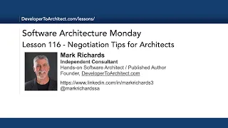 Lesson 116 - Negotiation Tips for Software Architects