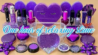 ASMR Slime 💛💗💜 One hour of relaxing slime video #5. Compilation video 1080p.