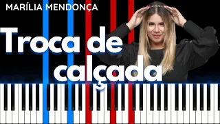 Como tocar Troca de calçada - Marília Mendonça | Tutorial Piano/Teclado | Troca de calçada teclado