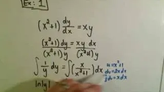 Solving Separable First Order Differential Equations - Ex 1