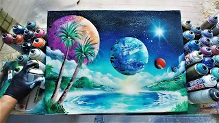 SPACE OASIS - SPRAY PAINT ART By Skech