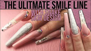 Reptile Themed Nail Design ft. The Most Elegant Smile Line Ever