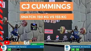 CJ Cummings' Snatch Analysis 150 KG vs 155 KG in Lima 2019