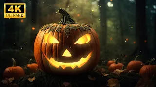 Spooky Pumpkin With Creepy Halloween Music 🎃 For Late October Evenings👻4K Ultra HD
