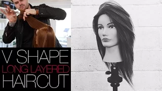 V-SHAPED HAIRCUT - How To Cut A Long Layered V SHAPE Haircut | MATT BECK VLOG #22