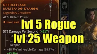 Totally-not-an-Exploit :) Lvl 5 Rogue with 572 DPS Weapon - Diablo 4 Beta