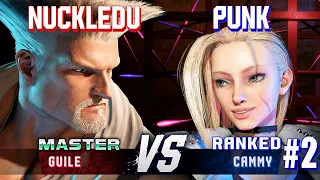 SF6 ▰ NUCKLEDU (Guile) vs PUNK (#2 Ranked Cammy) ▰ High Level Gameplay