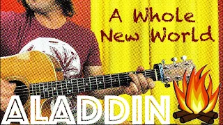 Guitar Lesson: How To Play A Whole New World (Aladdin) Campfire Edition!