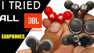 All JBL earphones - JBL Endurance run vs JBL c100SI vs JBL C200SI vs JBL Quantum 50 vs JBL C50HI