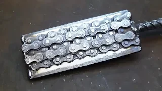 Damascus steel made from moto chain