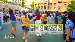 Walking Tour in Yerevan, Armenia, City of Dance, Song & Music, July 28, 2023, 4K 60fps