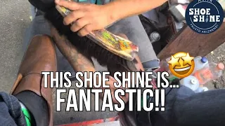 S7E54 Fantastic Shoe Shine Service by Machine Man #ASMR #shoeshine #faustoarizmendi