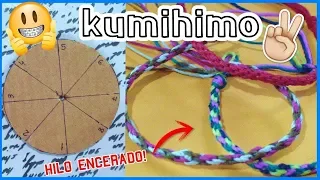 Como hacer una pulsera con la técnica Kumihimo /DIY disco de cartón