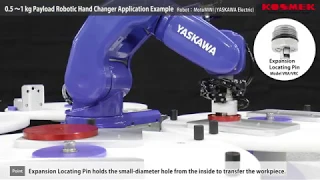 【KOSMEK】0.5kg-1kg Payload Robotic Hand Changer Application Example (Robot：MotoMINI YASKAWA Electric)