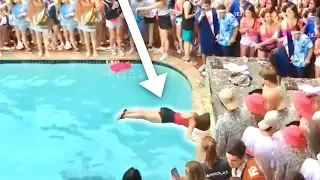 Girl Fails Backflip at College Party