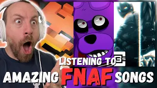LISTENING to AMAZING FNAF SONGS! (TryHardNinja, Groundbreaking, CG5 REACTION!)