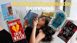 I tried reading 200 pages a day for a week 📚spoiler free reading vlog 📖💌