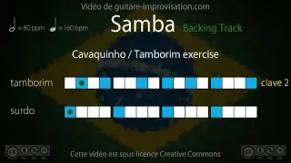 Samba exercise (80 bpm) : Surdo + Tamborim (clave 2)