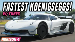 FH4 | Top 5 FASTEST Koenigseggs 2021! W/Tunes (310MPH)