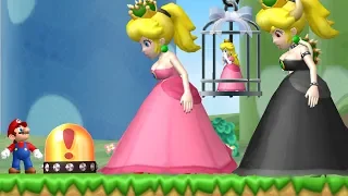 New Super Mario Bros. Wii - Evil Peach & Bowsette Fight in the first Level