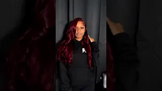 I love this color!!😍😍who wanna slay a burgundy wig for the new year?? #shorts #celiehair