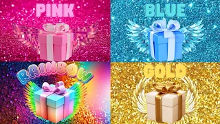 Choose your gift 🎁💝✨️🤮|| 4 gift box challenge Pink, Blue, Rainbow & Gold #giftboxchallenge