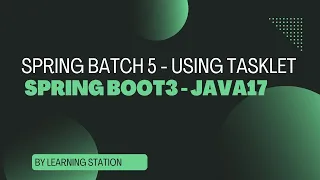 How to write spring batch with tasklet