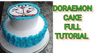 Two Step Doremon Cake Design. Doremon Cake Decorating Ideas. #doraemon #cake #cartoon #trending