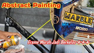 Abstract Marble Effect Bike Repaint Dengan Cat Semprot Menggunakan Kantong Plastik