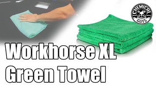 Workhorse XL Green Microfiber Towel - Chemical Guys Car Care