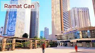 [4K] Ramat Gan. Evening walk The Diamond Exchange District, Israel