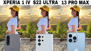 Sony Xperia 1 iv Vs Samsung Galaxy S22 Ultra Vs iPhone 13 Pro Max I Camera Test