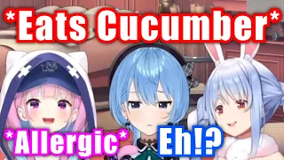 Pekora & Suisei Is Surprised That Aqua's Allergic to Cucumbers