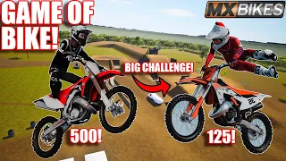 GAME OF BIKE WITH 3 PEOPLE BUT WE ADDED AN INSANE CHALLENGE! (MXBIKES)