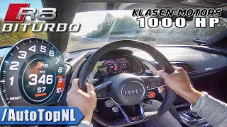 1000HP AUDI R8 Klasen 5.2 V10 BiTurbo | 346km/h on AUTOBAHN (No Speed Limit) by AutoTopNL