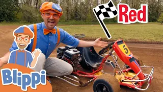 Blippi's Go Kart Race! | Learn About Vehicle For Kids | Educational Videos For Toddlers