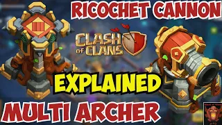 RICOCHET CANNON & MULTI ARCHER TOWER EXPLAINED - Clash of clans New Defences #coc #tamil #roadto50k