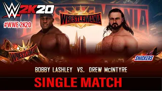 Drew Mcintyre vs Bobby Lashley Single Match | WWE 2k20 Game Play