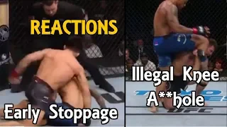 MMA Reacts to Henry Cejudo KO TJ Dillashaw 32 Sec | Greg Hardy Illegal Knee DQ - UFC Brooklyn