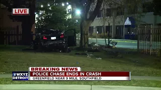 High-speed police chase ends with crash in Southfield