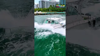 Boat gets SMACKED at Haulover Inlet! | Wavy Boats