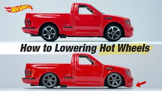 How to Swap Wheels and Lowering a Hot Wheels - Ford F-150 SVT Lightning 1/64 scale