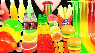 ASMR CANDY PARTY GUMMY FAST FOOD BURGERS COKE BOTTLE LEGO TIKTOK FRUIT JELLY NOODLES RAINBOW FOODS